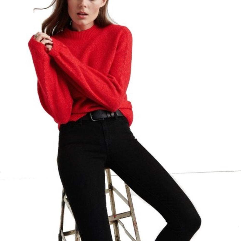Lucky Brand Knit Sweater Cherry Red size Small